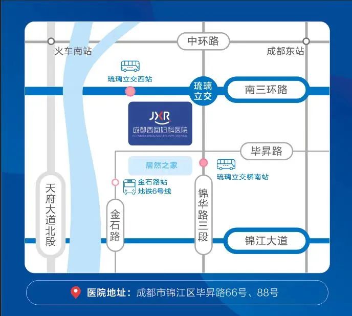 四川锦欣西囡妇女儿童医院(毕昇院区)地理位置示意图